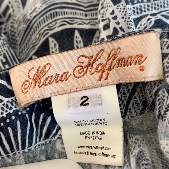 Mara Hoffman| Navy/White Patterned Viscose Pants - Picture 6 of 12